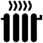 icône représentant un radiateur allumé (dégageant de la chaleur)