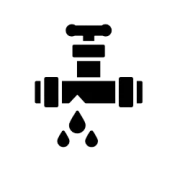icône représentant un tuyau avec une fuite d'eau